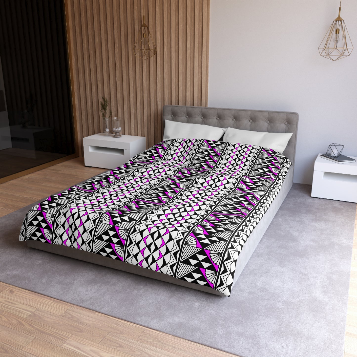 Sun and Rain in Pink Microfiber Duvet Cover