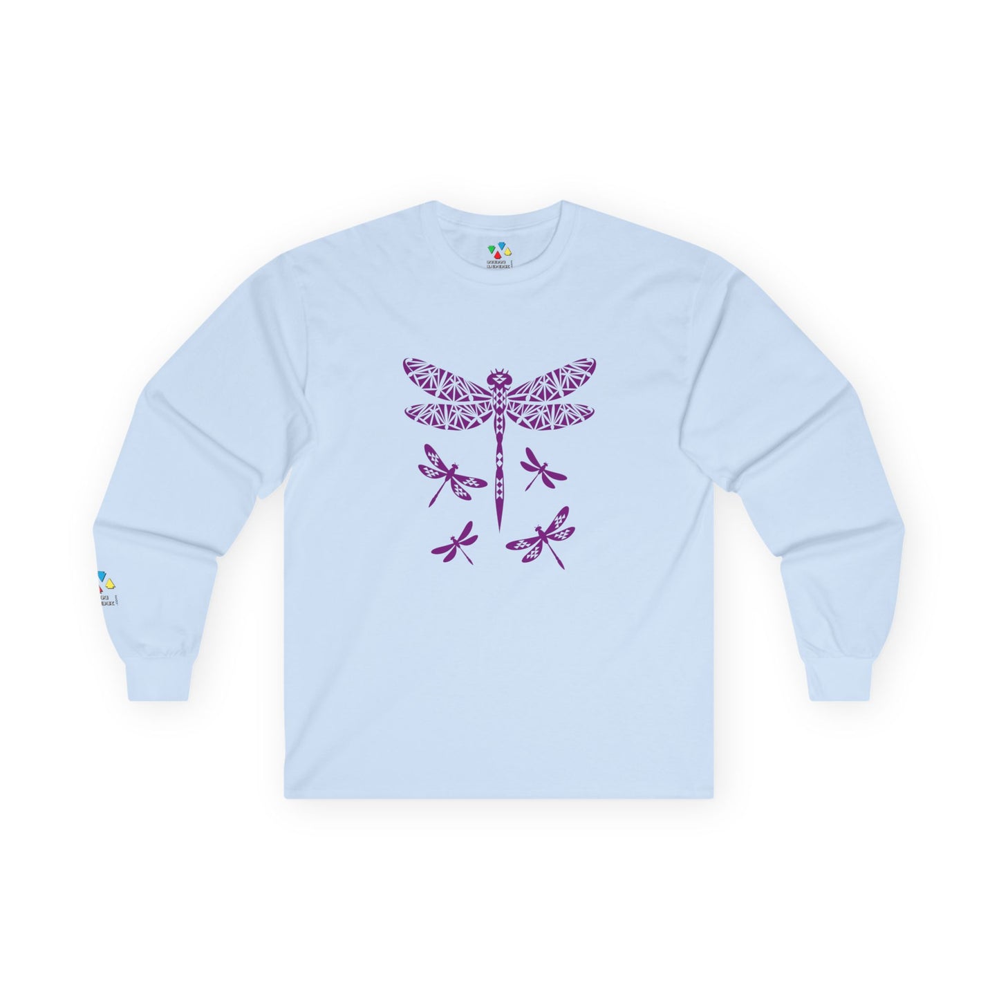 Native Dragonfly in Purple Unisex Long Sleeve Tee