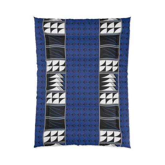 Southwest Feather Blessing on Dark Blue Comforter