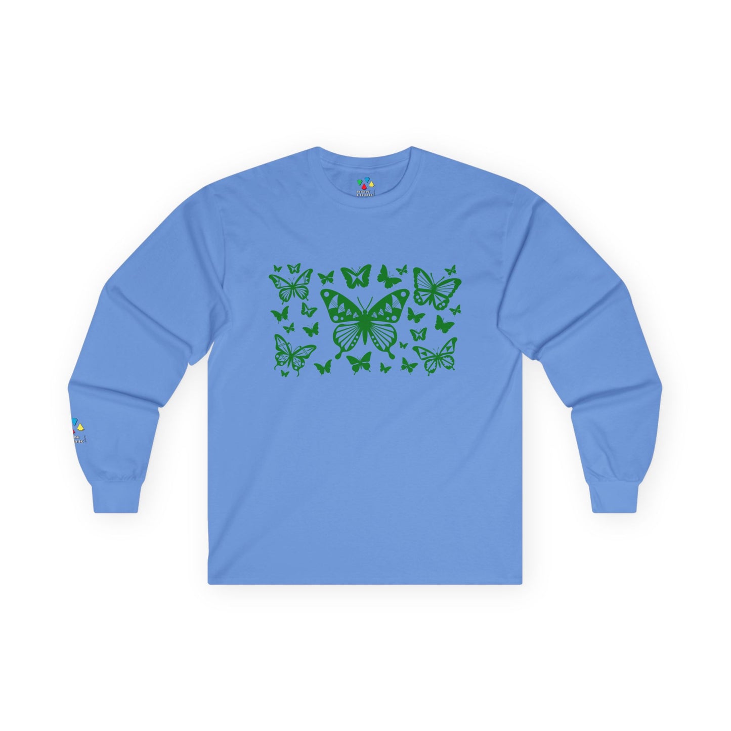 Butterfly Dance in Green Unisex Long Sleeve Tee