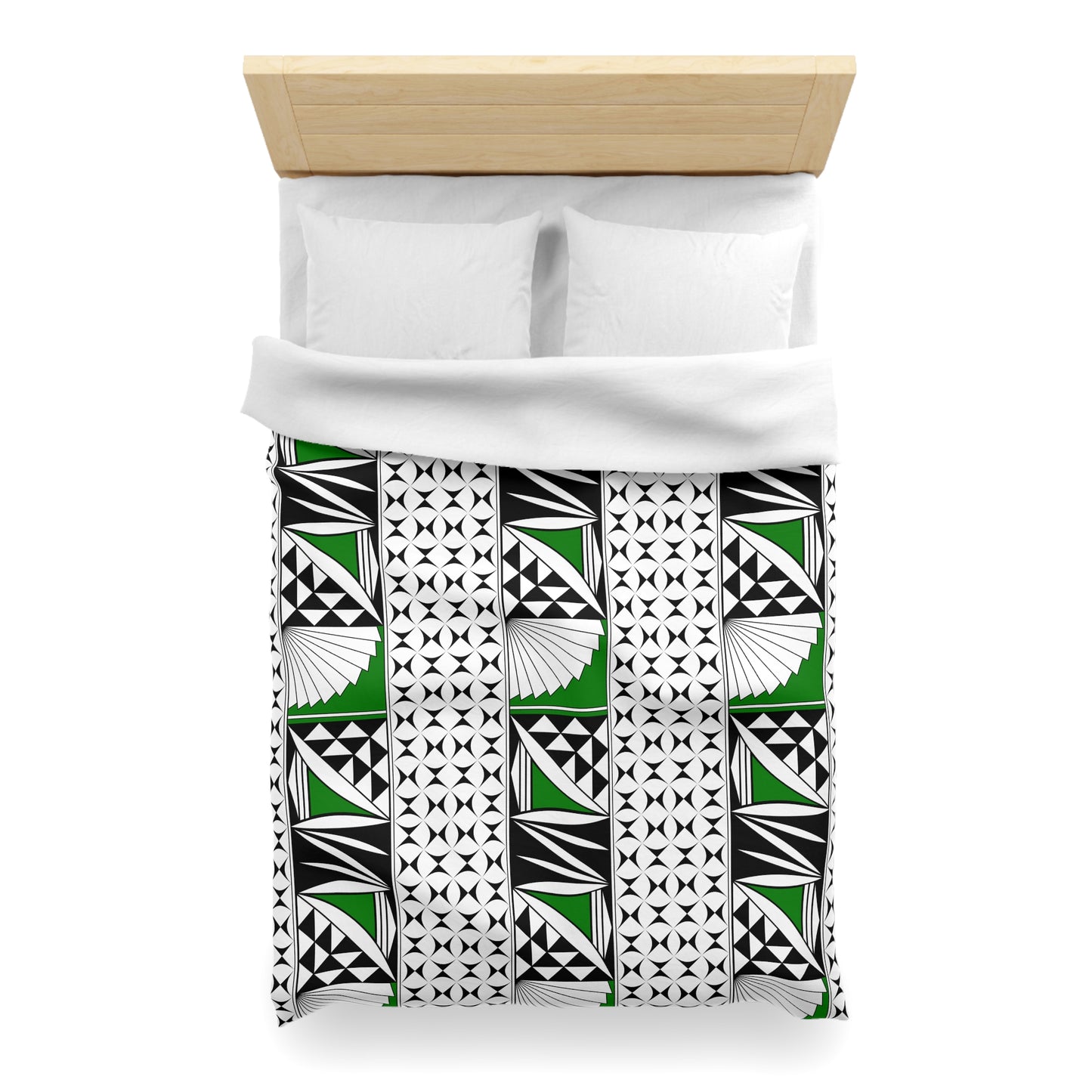 Southwest Sunrise in Green Microfiber Duvet Cover