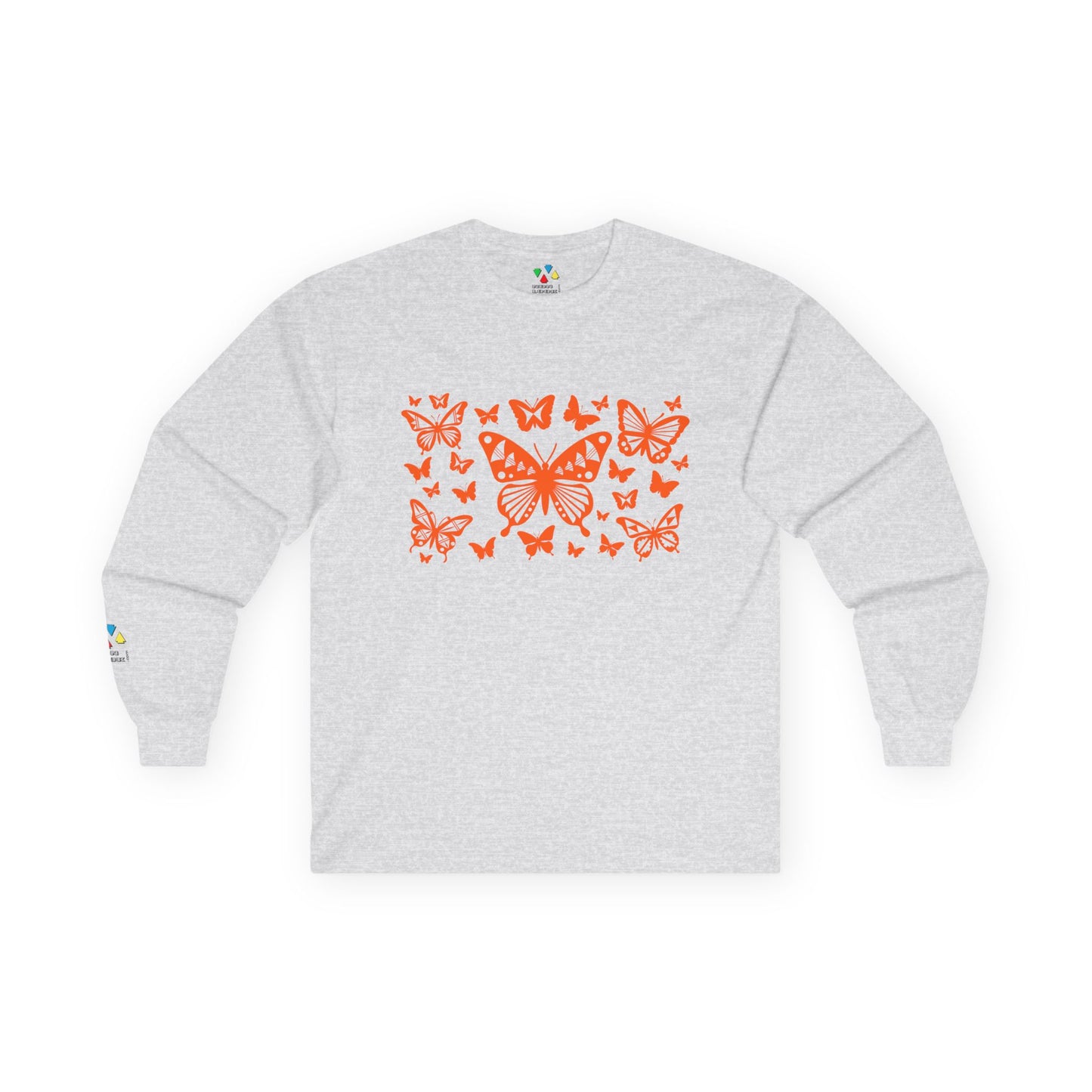 Butterfly Dance in Orange Unisex Long Sleeve Tee