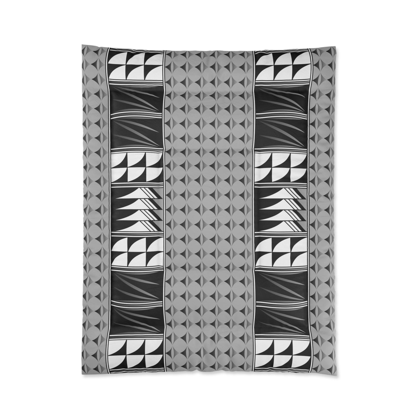 Southwest Feather Blessing on Light Gray Comforter