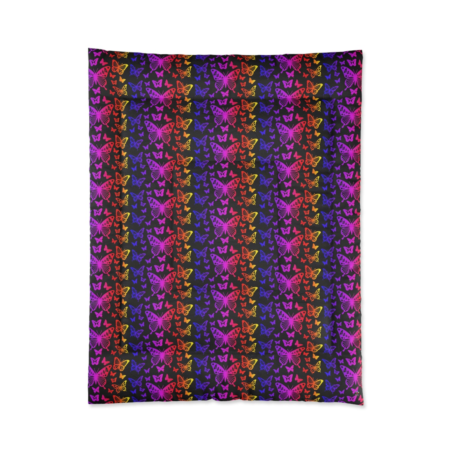 Native Butterflies on Black Comforter