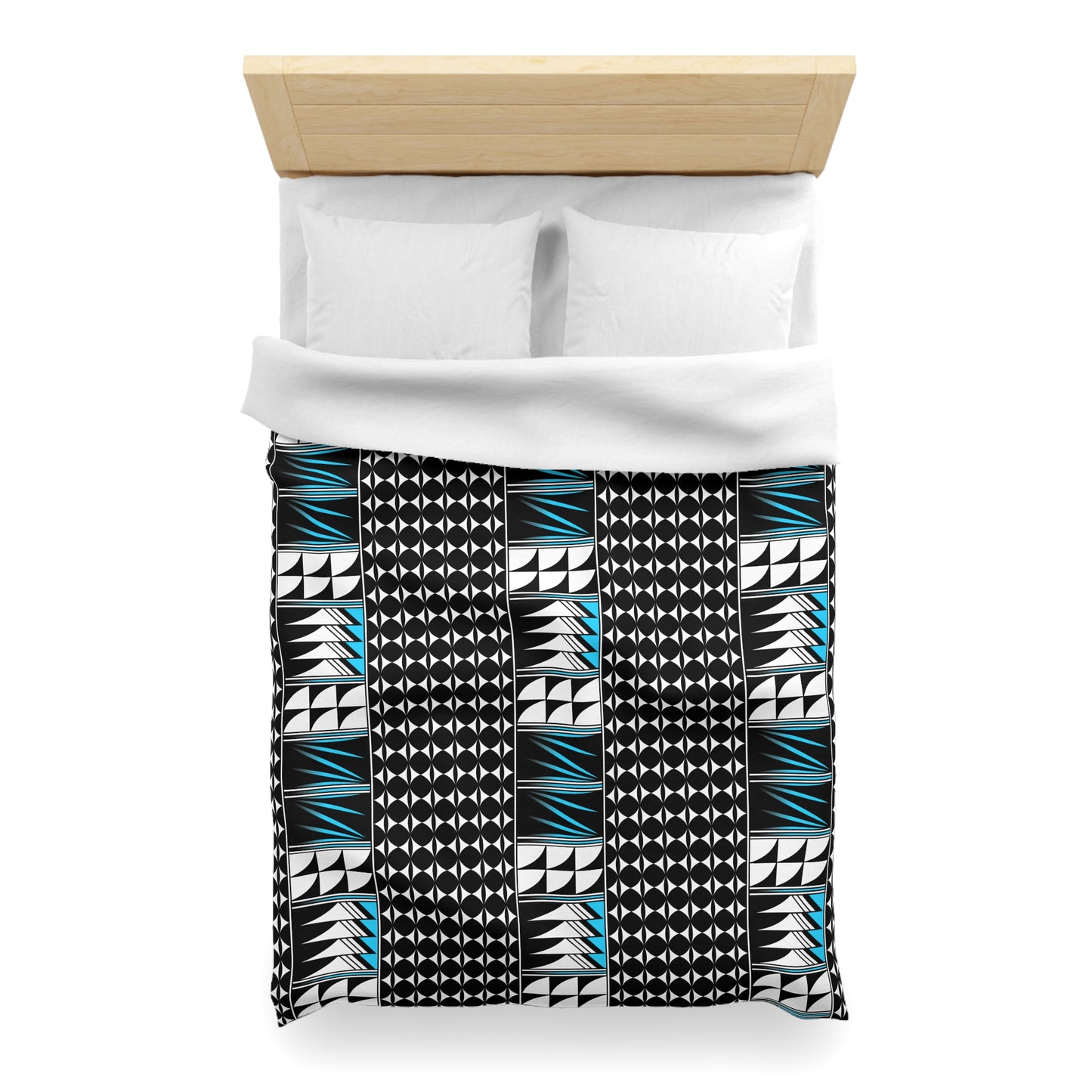 Blessed Feathers in Turquoise Microfiber Duvet Cover