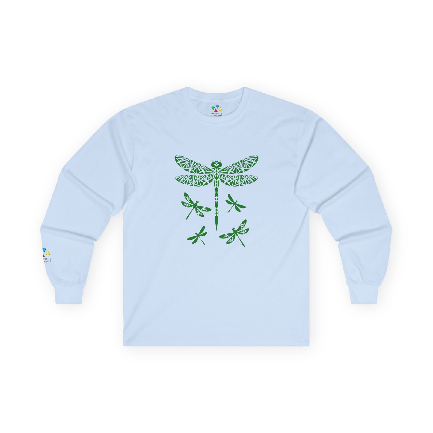 Native Dragonfly in Green Unisex Long Sleeve Tee