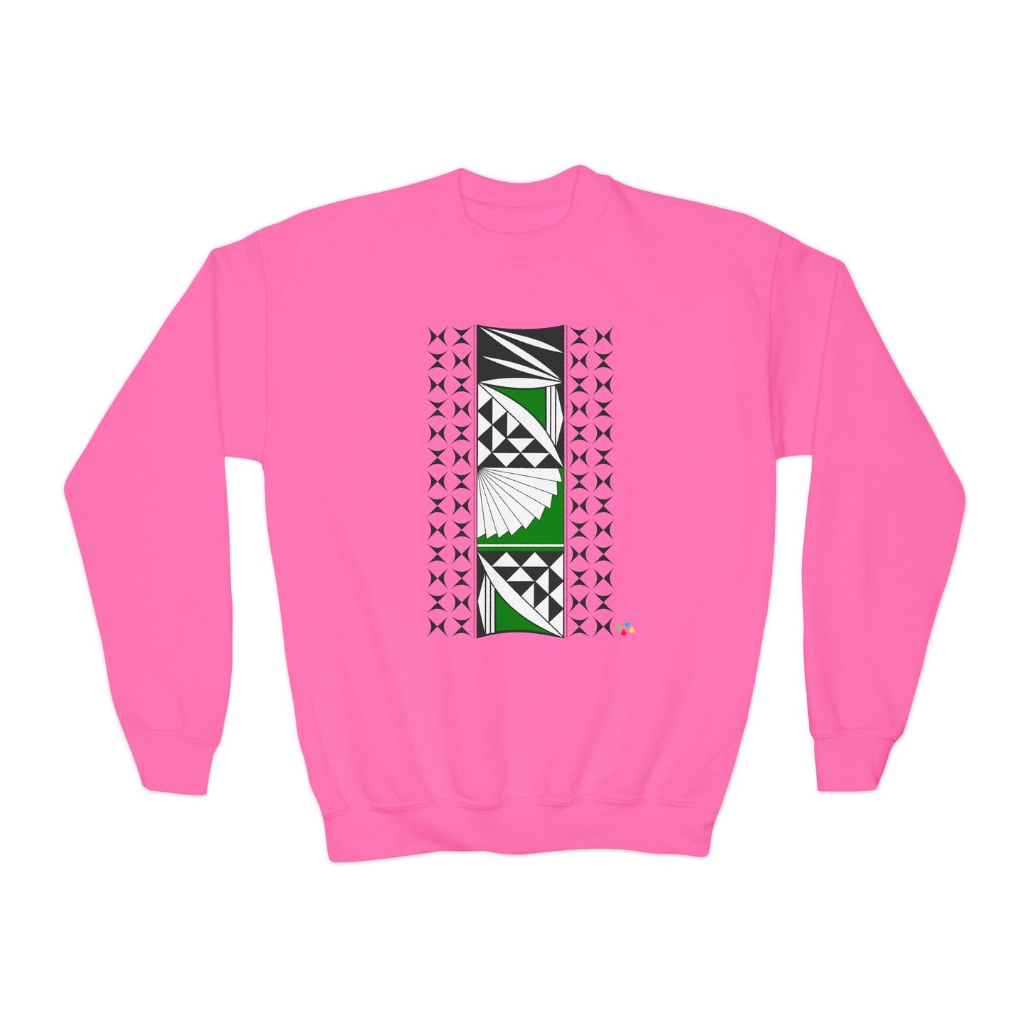 Southwest Sunrise in Green Youth Crewneck Sweatshirt