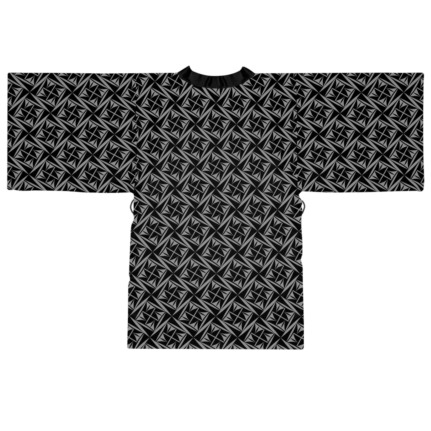 Sacred Winds in Charcoal Kimono Robe – Where Comfort Meets Native Grace