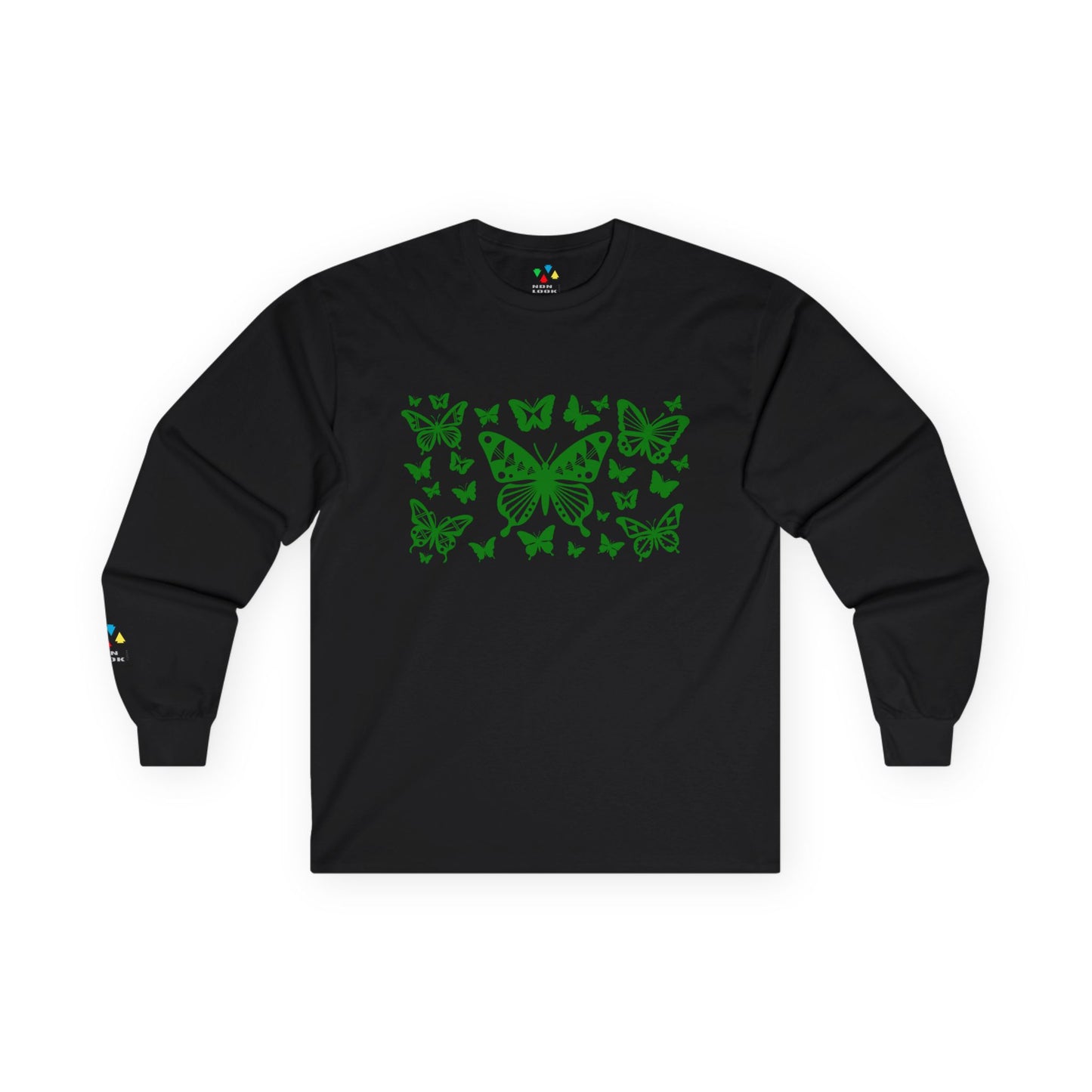 Butterfly Dance in Green Unisex Long Sleeve Tee