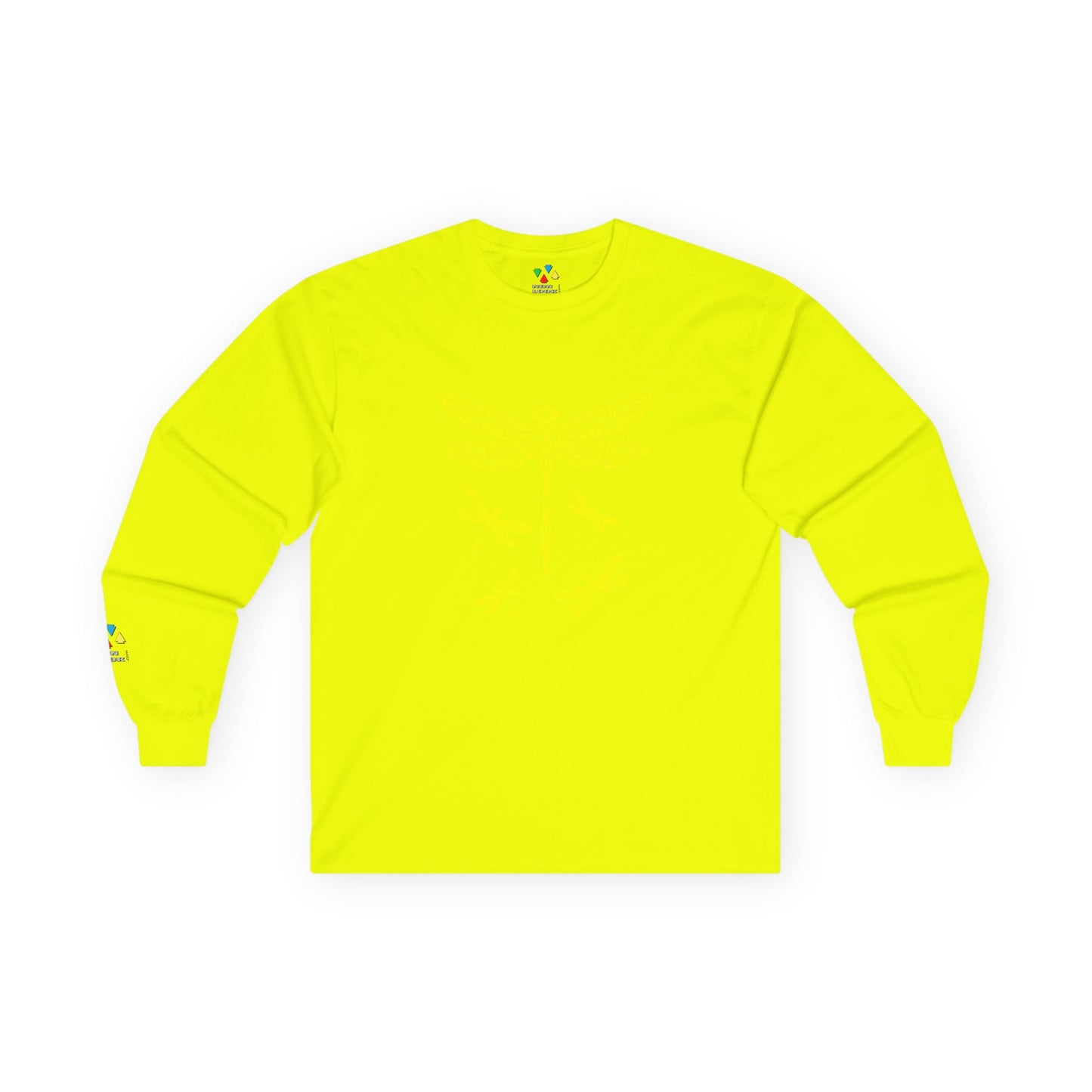Native Dragonfly in Yellow Unisex Long Sleeve Tee