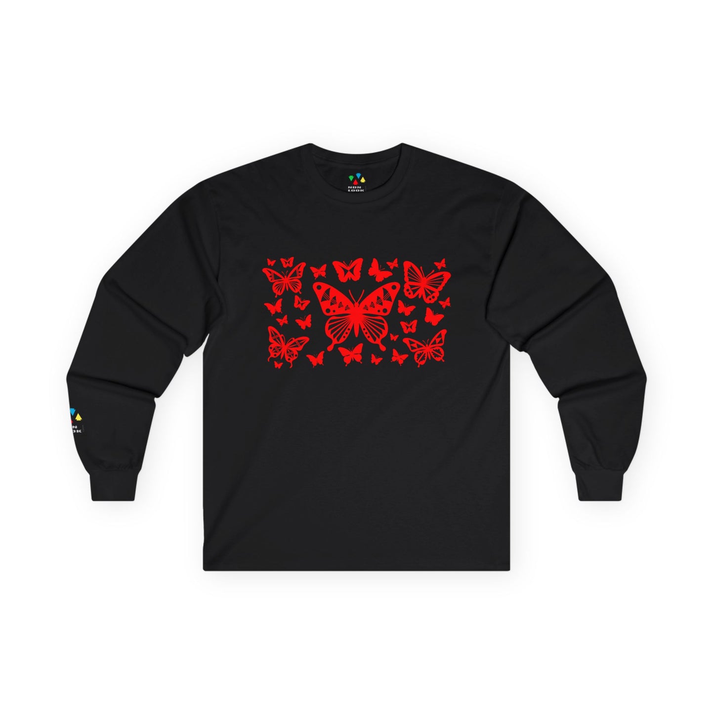 Butterfly Dance in Red Unisex Long Sleeve Tee