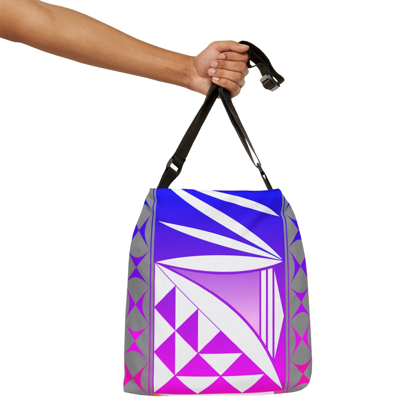 Gray Rainbow Sunrise Adjustable Tote Bag