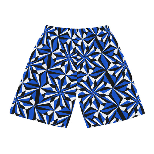 Desert Flowers in Blue Basketball Shorts