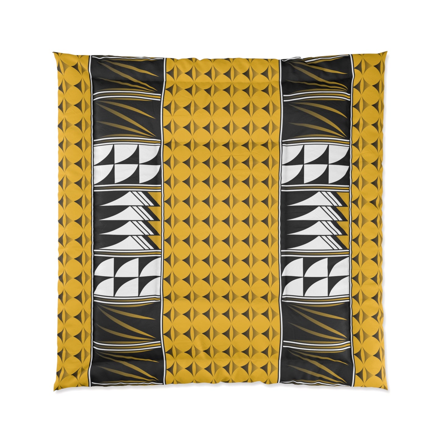 Southwest Feather Blessing on Yellow Comforter