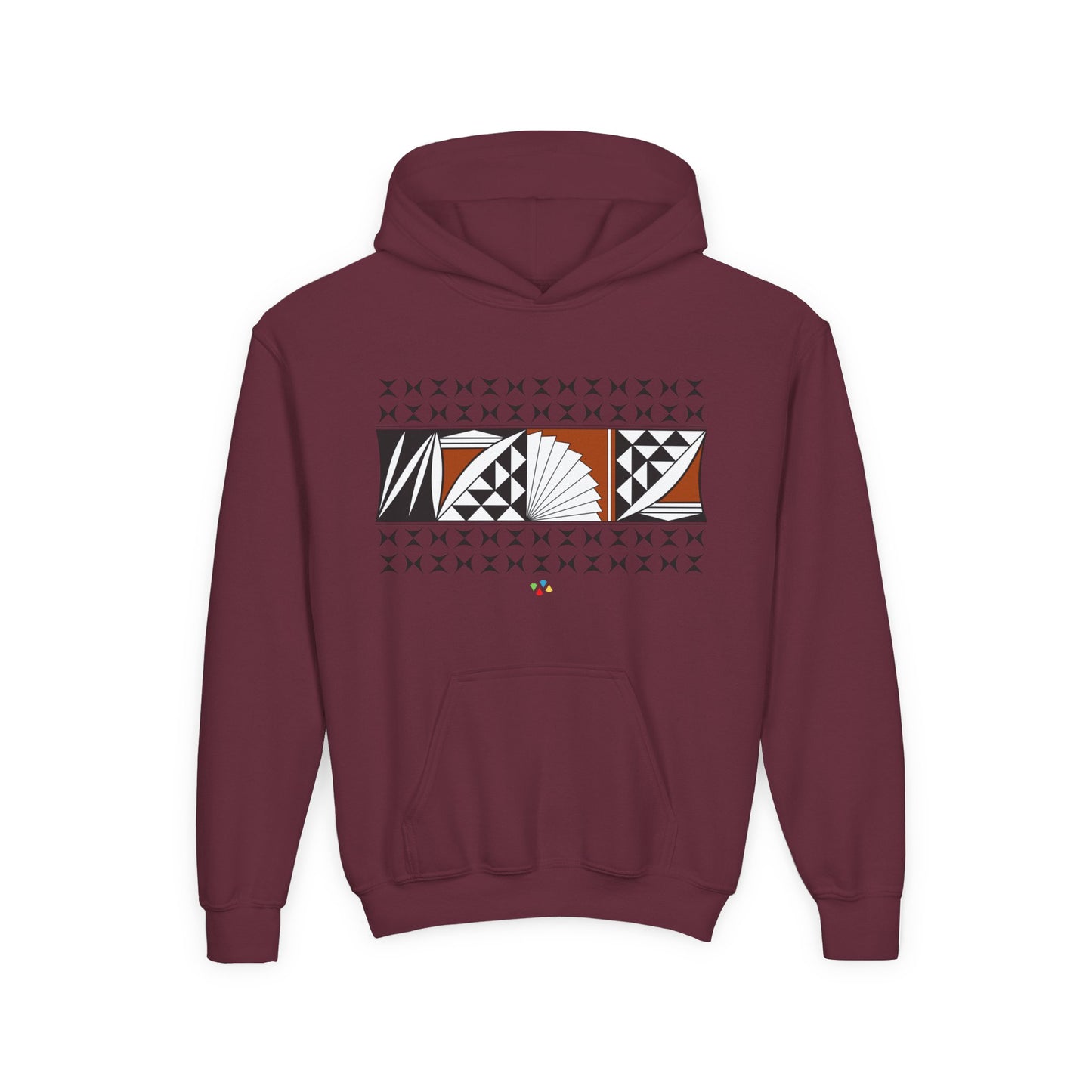 Rust Southwest Sunrise Youth Heavy Blend Hooded Sweatshirt