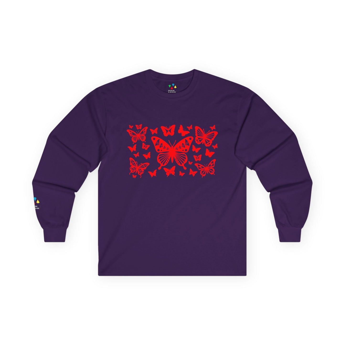 Butterfly Dance in Red Unisex Long Sleeve Tee