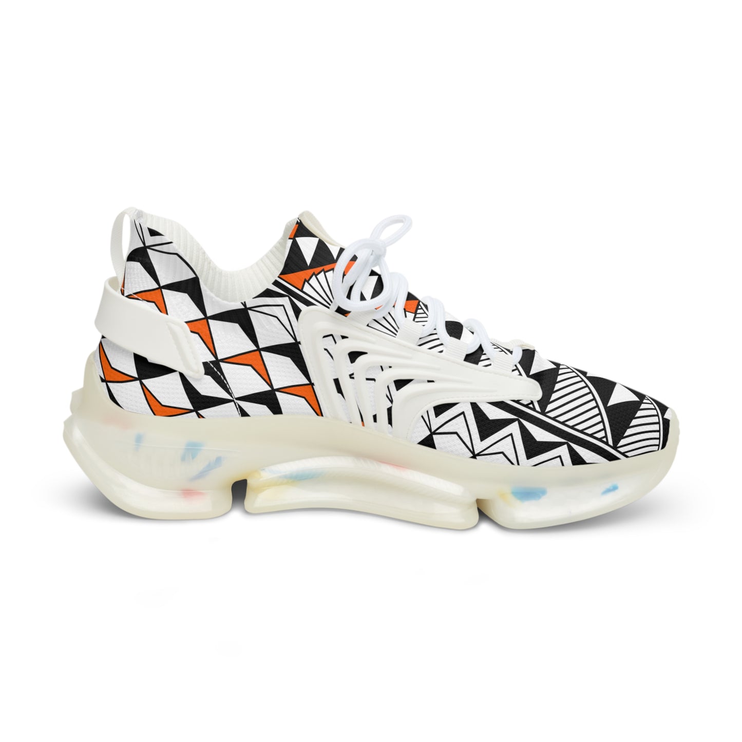 Sun and Rain in Orange Men's Mesh Sneakers