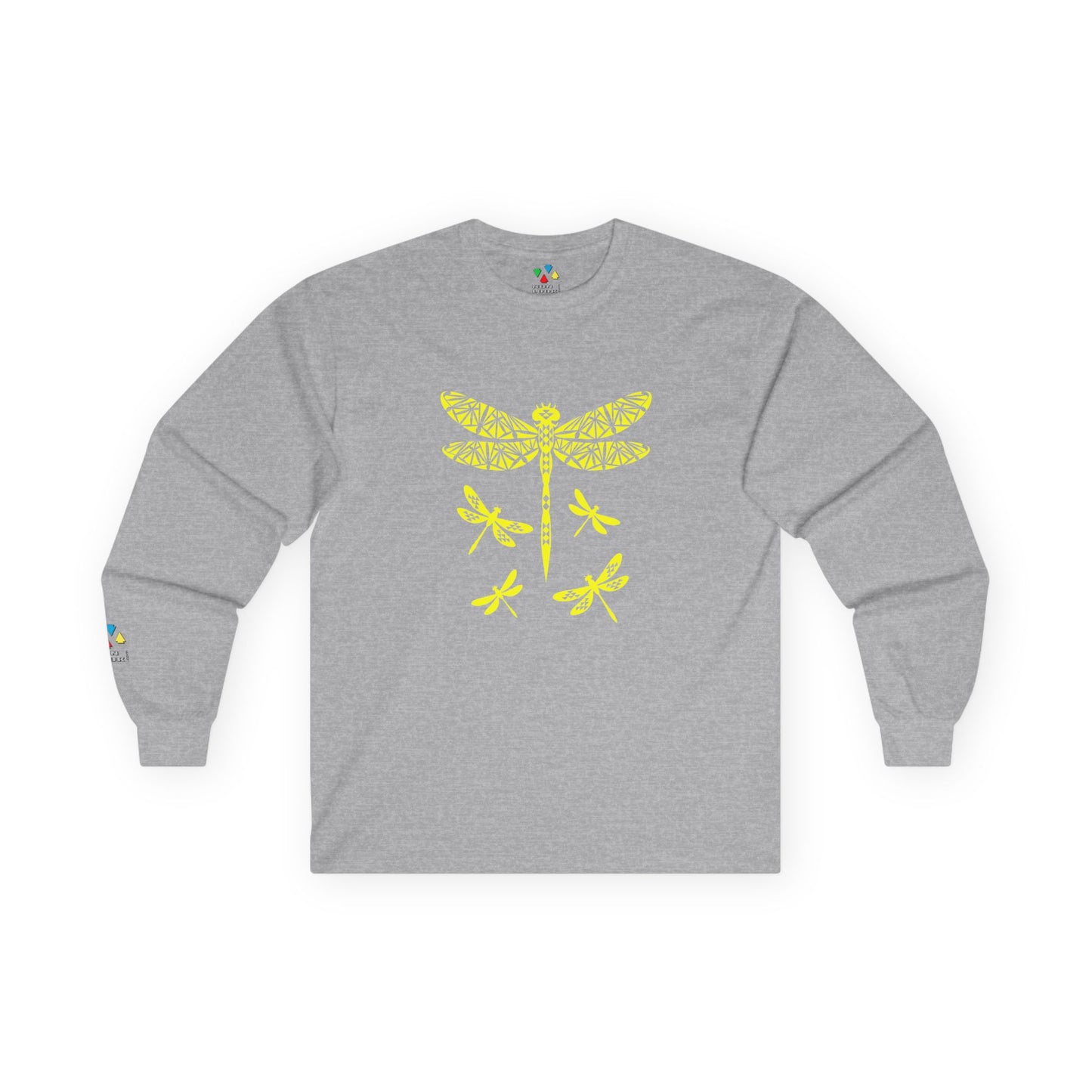Native Dragonfly in Yellow Unisex Long Sleeve Tee