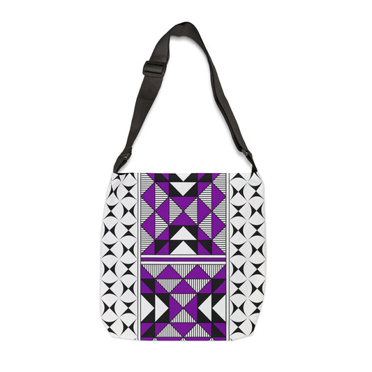 Purple Native Sacred Mountains Adjustable Tote Bag