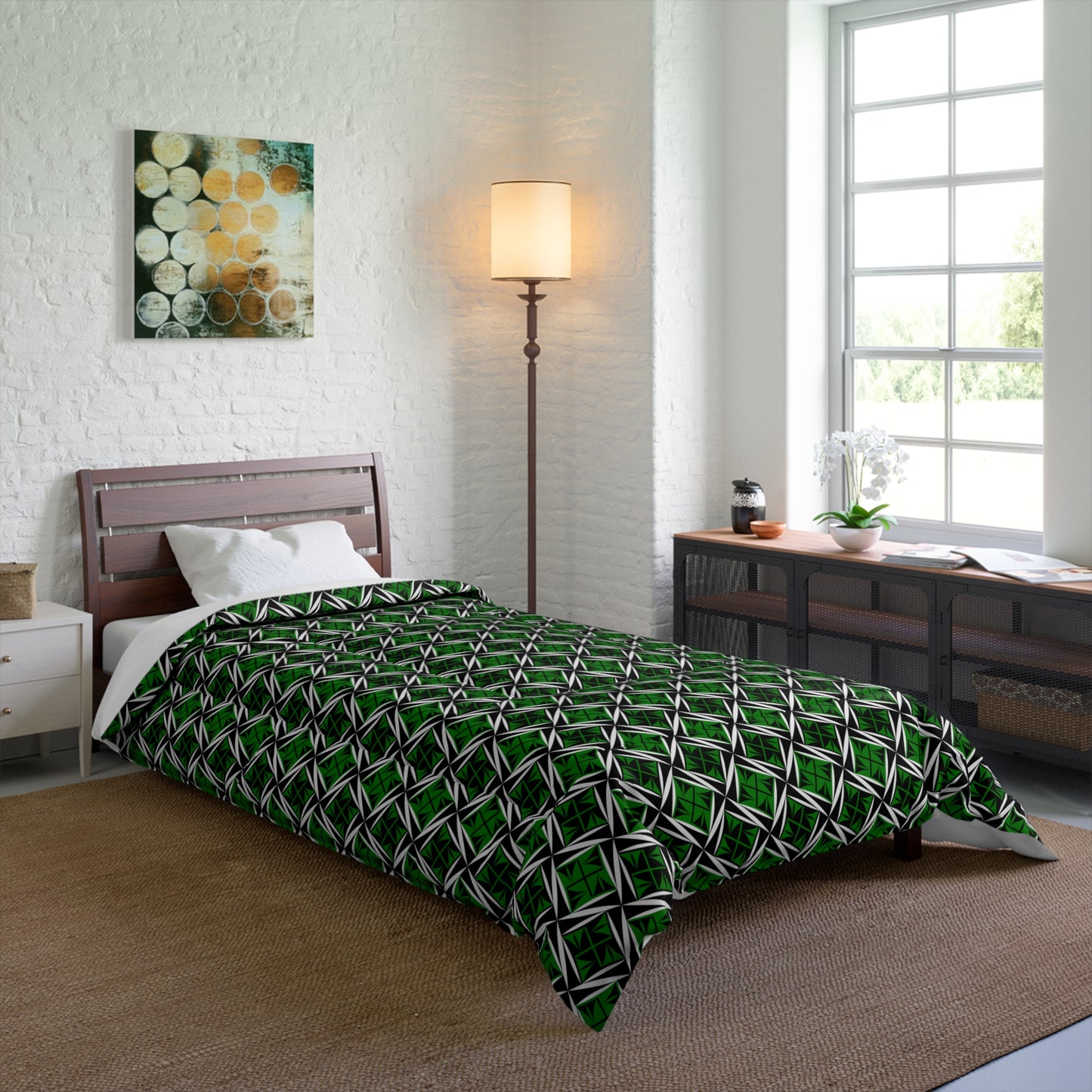 Sacred Winds in Green Comforter