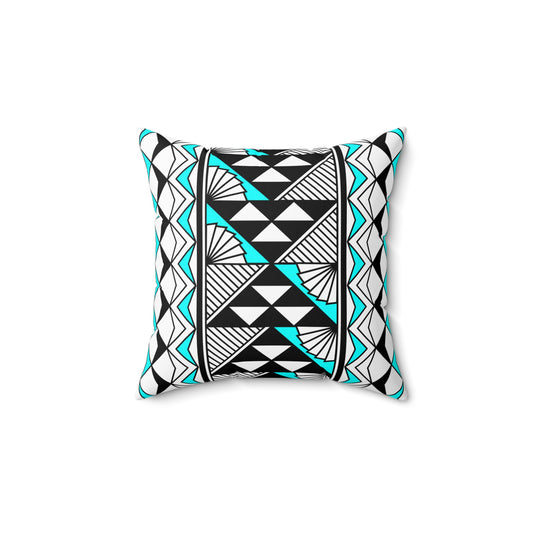 Sun and Rain in Turquoise Spun Polyester Square Pillow