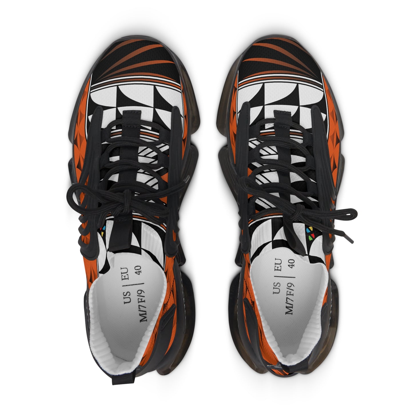 Feather Blessing on Orange Women's Mesh Sneakers