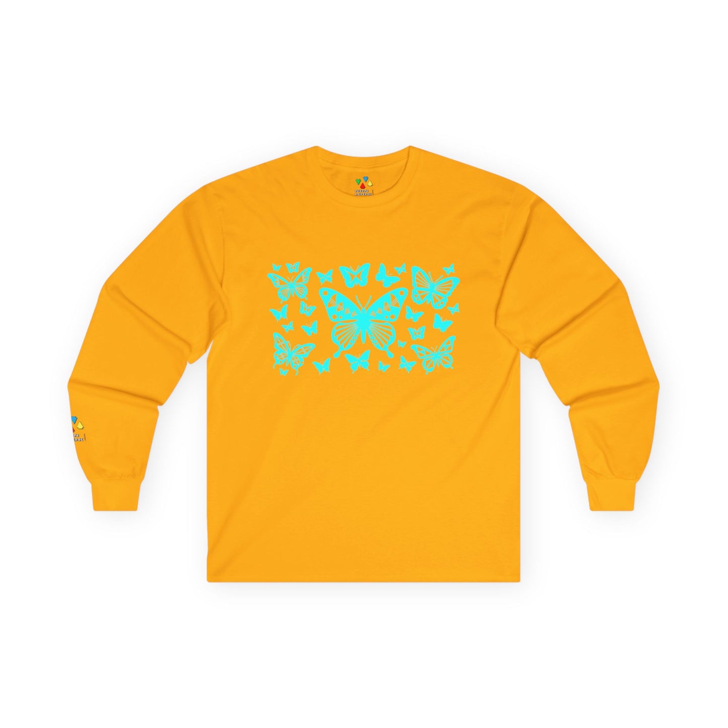 Butterfly Dance in Turquoise Unisex Long Sleeve Tee