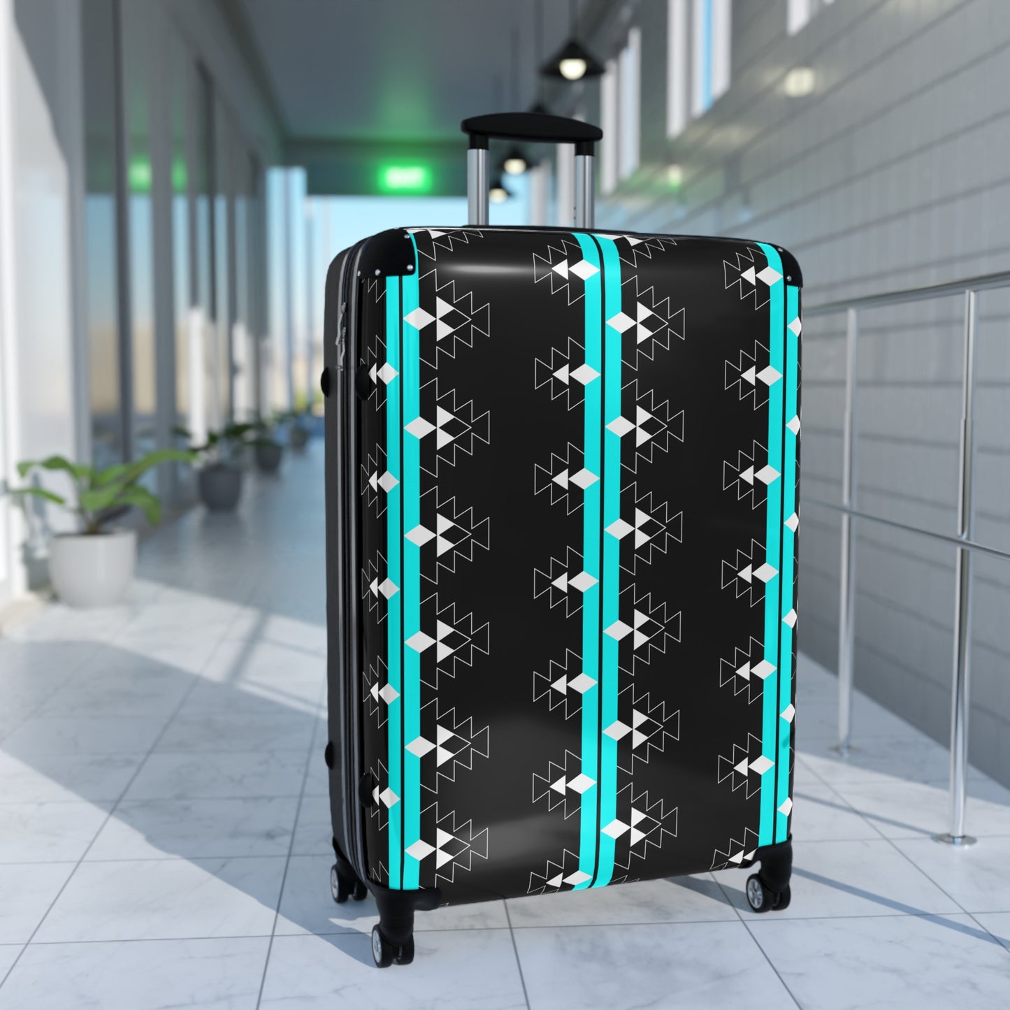 Turquoise Native Woven Stories Suitcases