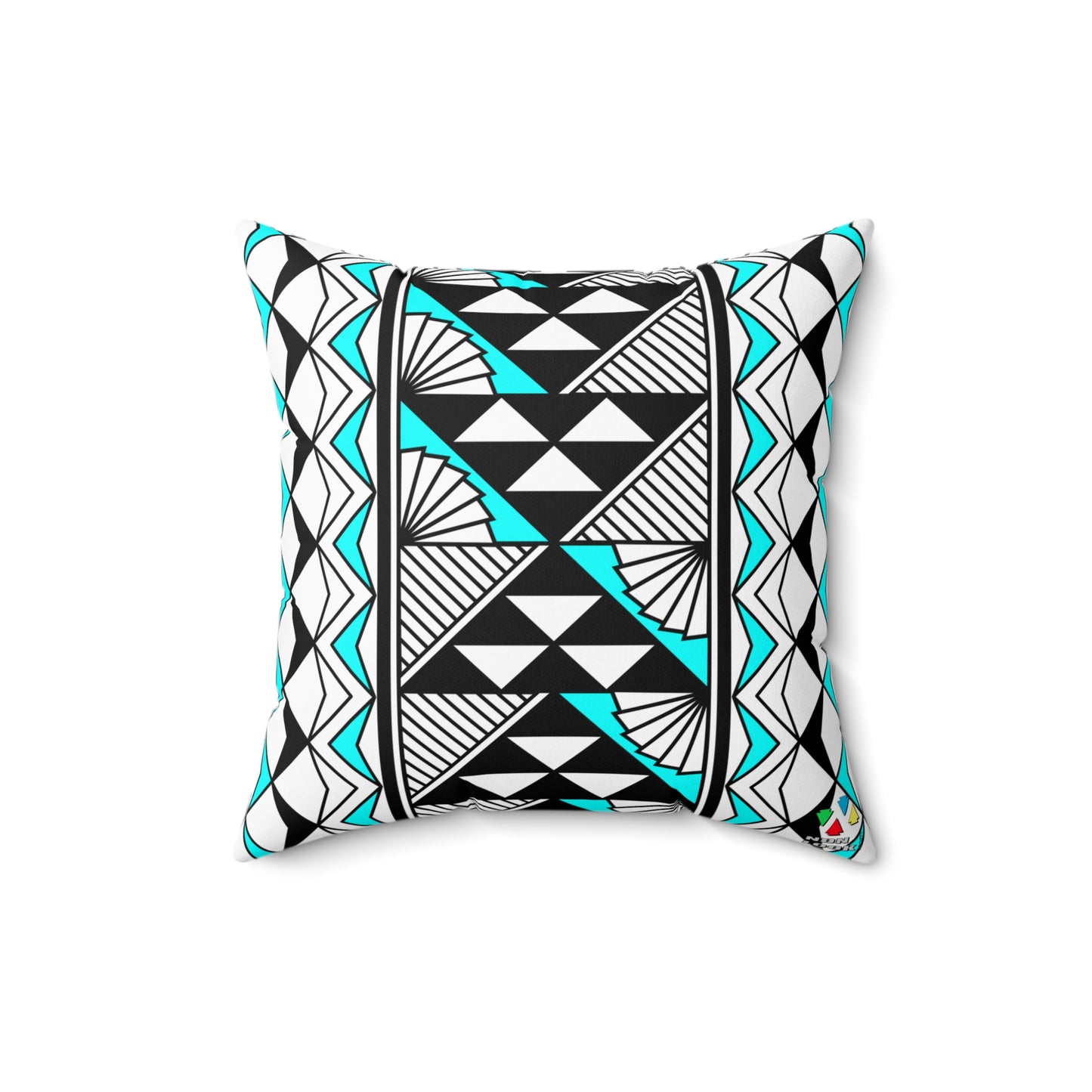 Sun and Rain in Turquoise Spun Polyester Square Pillow