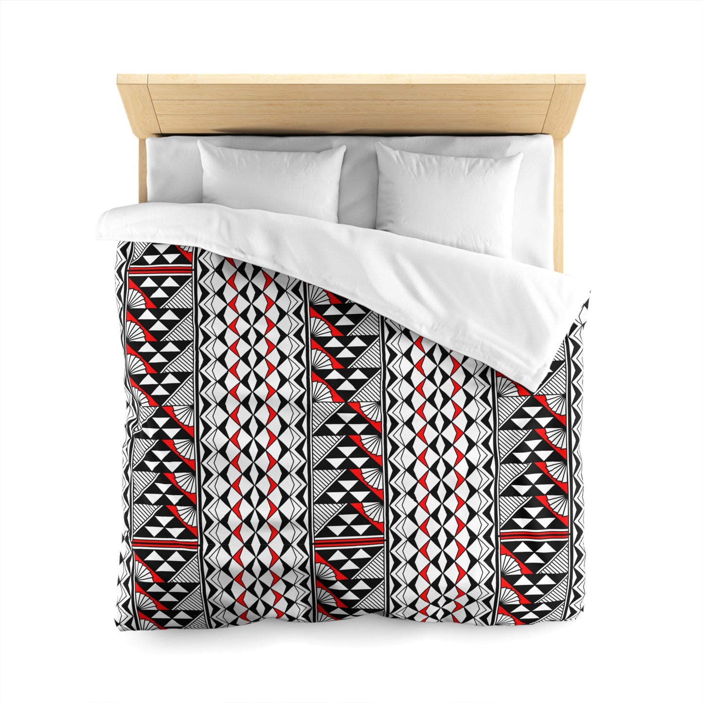 Sun and Rain in Red Microfiber Duvet Cover