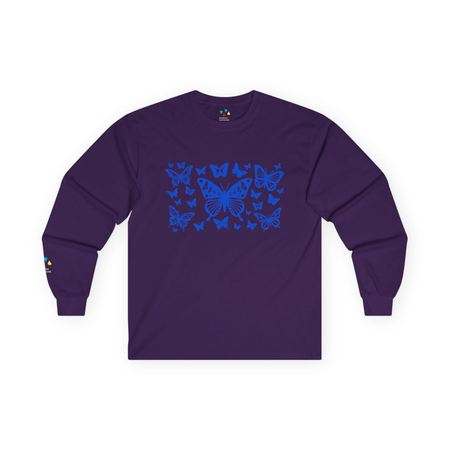 Butterfly Dance in Blue Unisex Long Sleeve Tee