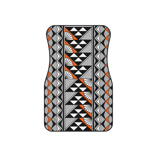 Sun and Rain in Orange Car Mats (Set of 4)