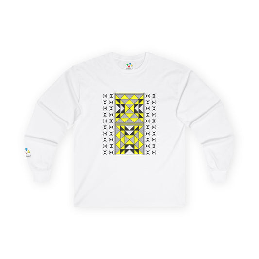 Sacred Mountains in Yellow Unisex Long Sleeve Tee