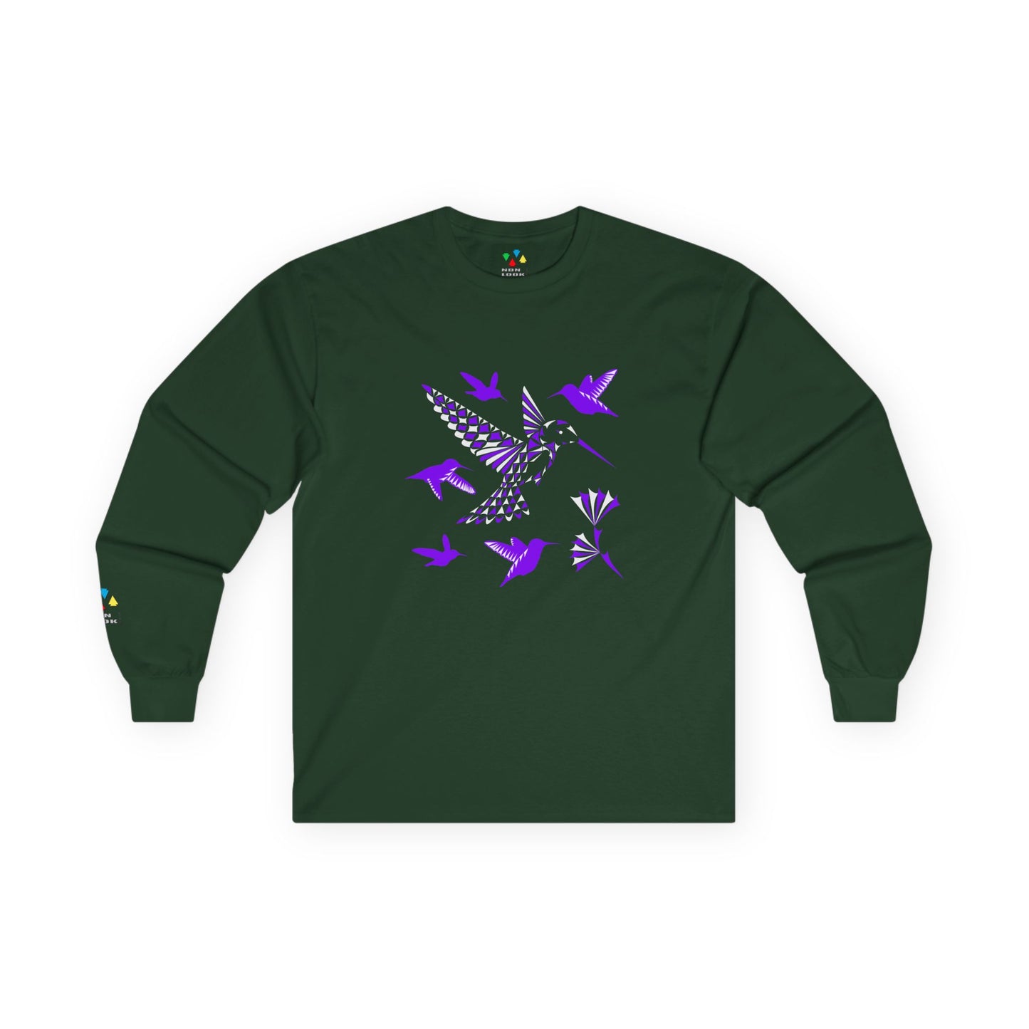 Hummingbird Blessing in Purple Unisex Long Sleeve Tee