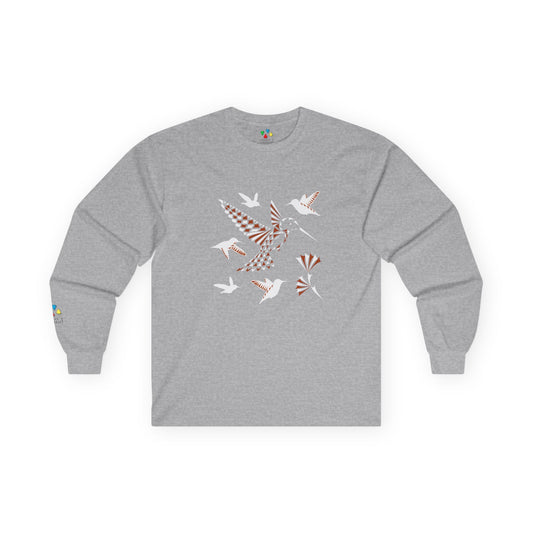 Hummingbird Blessing in Rust Unisex Long Sleeve Tee
