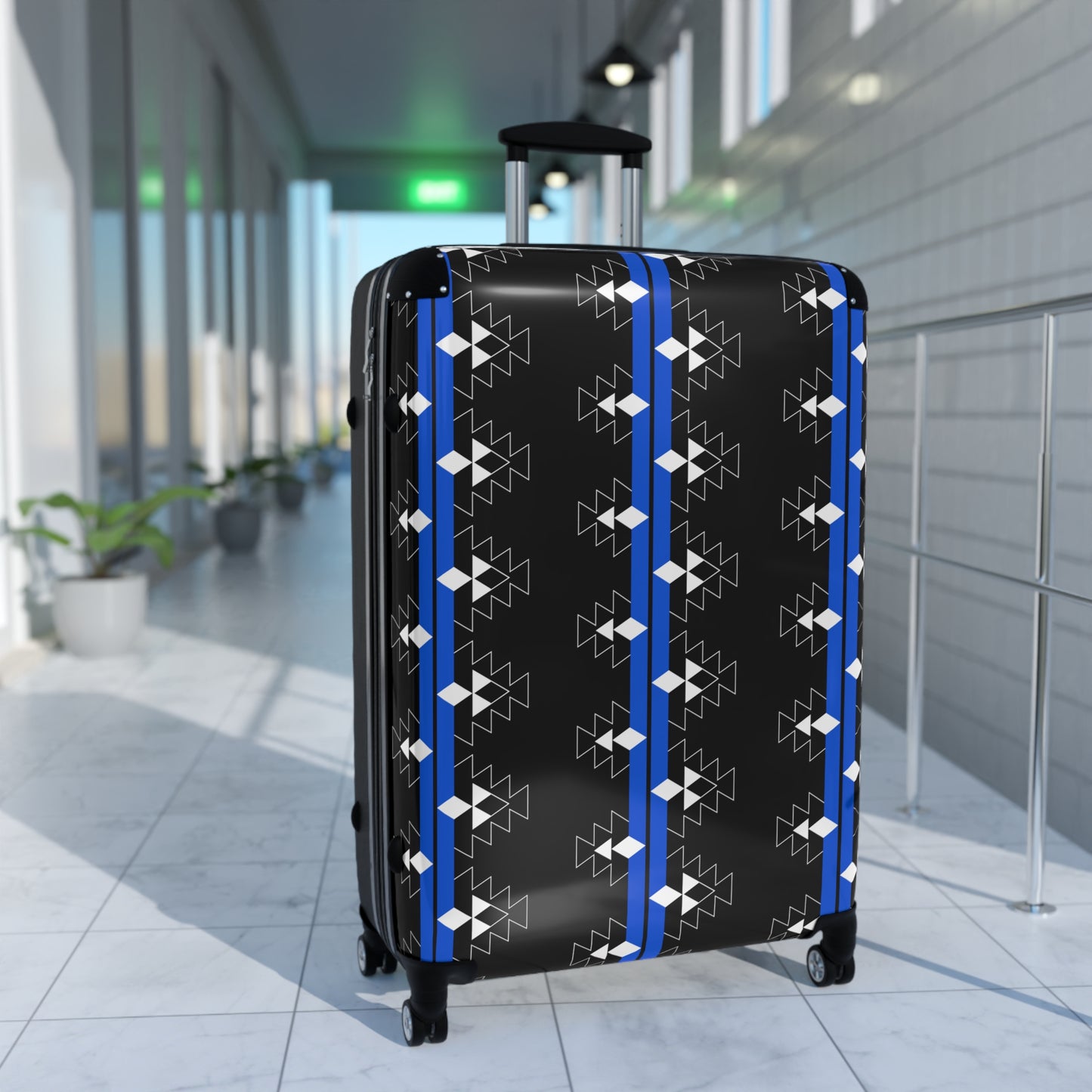 Blue Native Woven Stories Suitcases