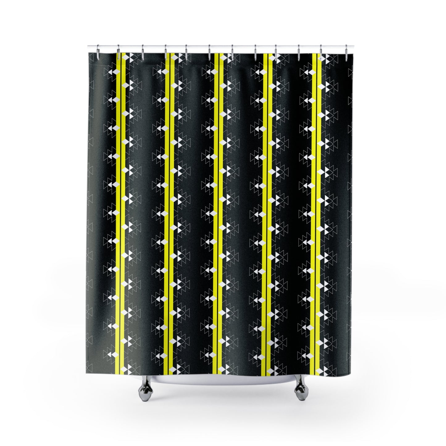 Yellow Native Woven Stories Shower Curtains