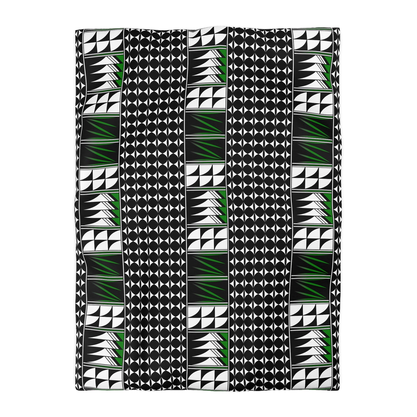 Blessed Feathers in Green Microfiber Duvet Cover
