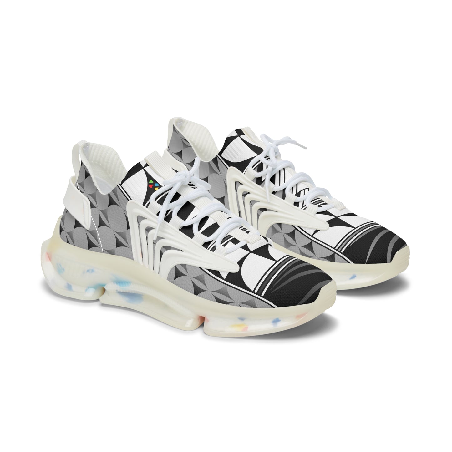 Feather Blessing on Gray Women's Mesh Sneakers