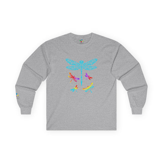 Rainbow Native Dragonfly Unisex Long Sleeve Tee