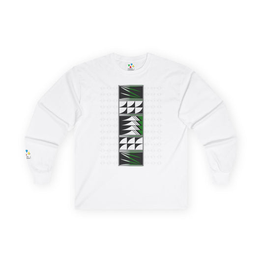 Feather Blessings in Green Unisex Long Sleeve Tee