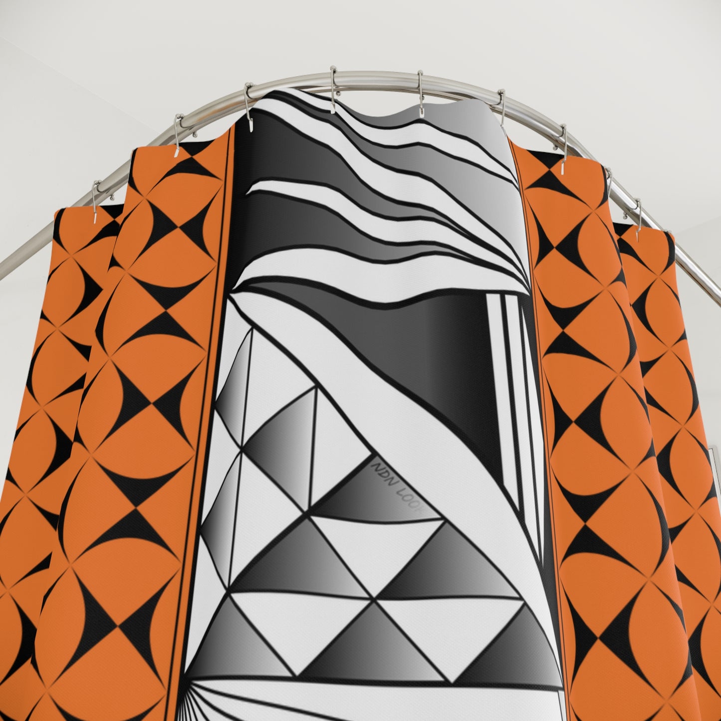 Orange Chrome Native Sunrise Shower Curtains