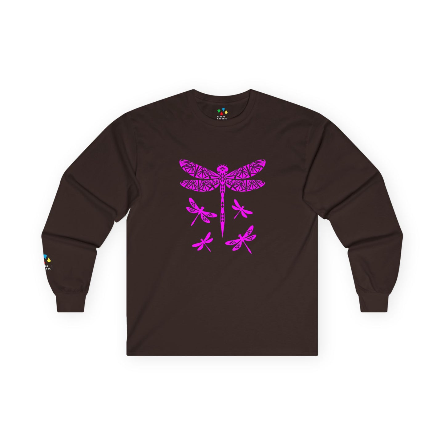 Native Dragonfly in Pink Unisex Long Sleeve Tee