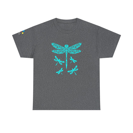 Native Dragonfly in Teal Gildan Unisex Tee