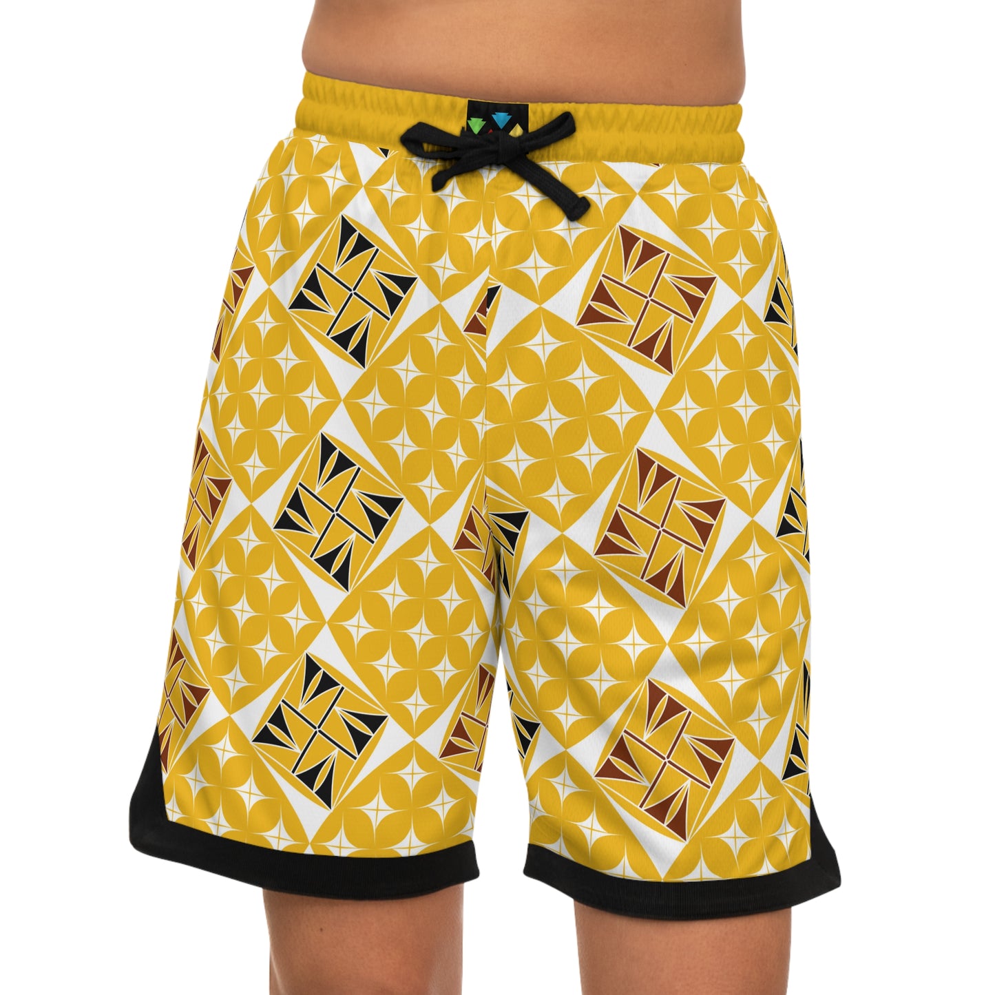 Sacred Universe in Yellow Basketball Rib Shorts