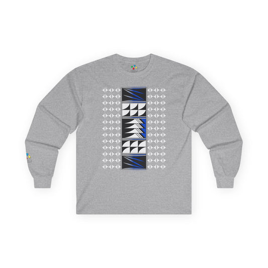 Feather Blessings in Blue Unisex Long Sleeve Tee