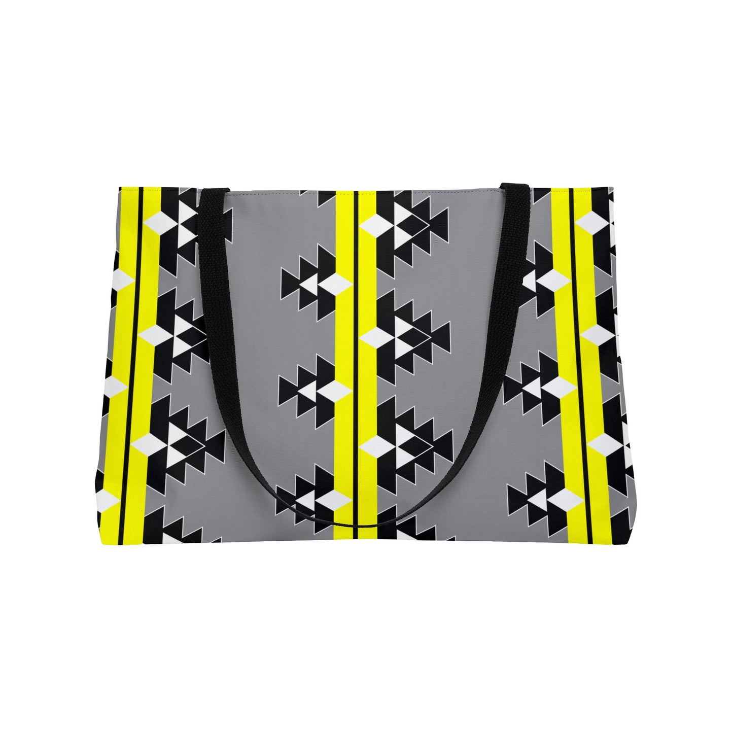 Native Woven Stories in Yellow Weekender Tote Bag