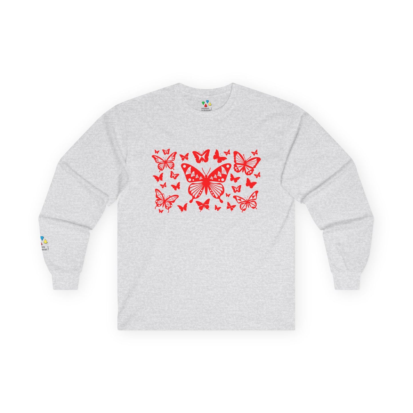 Butterfly Dance in Red Unisex Long Sleeve Tee
