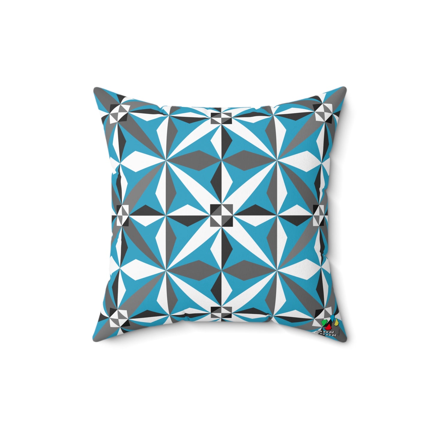 Morning Star in Turquoise Square Pillow