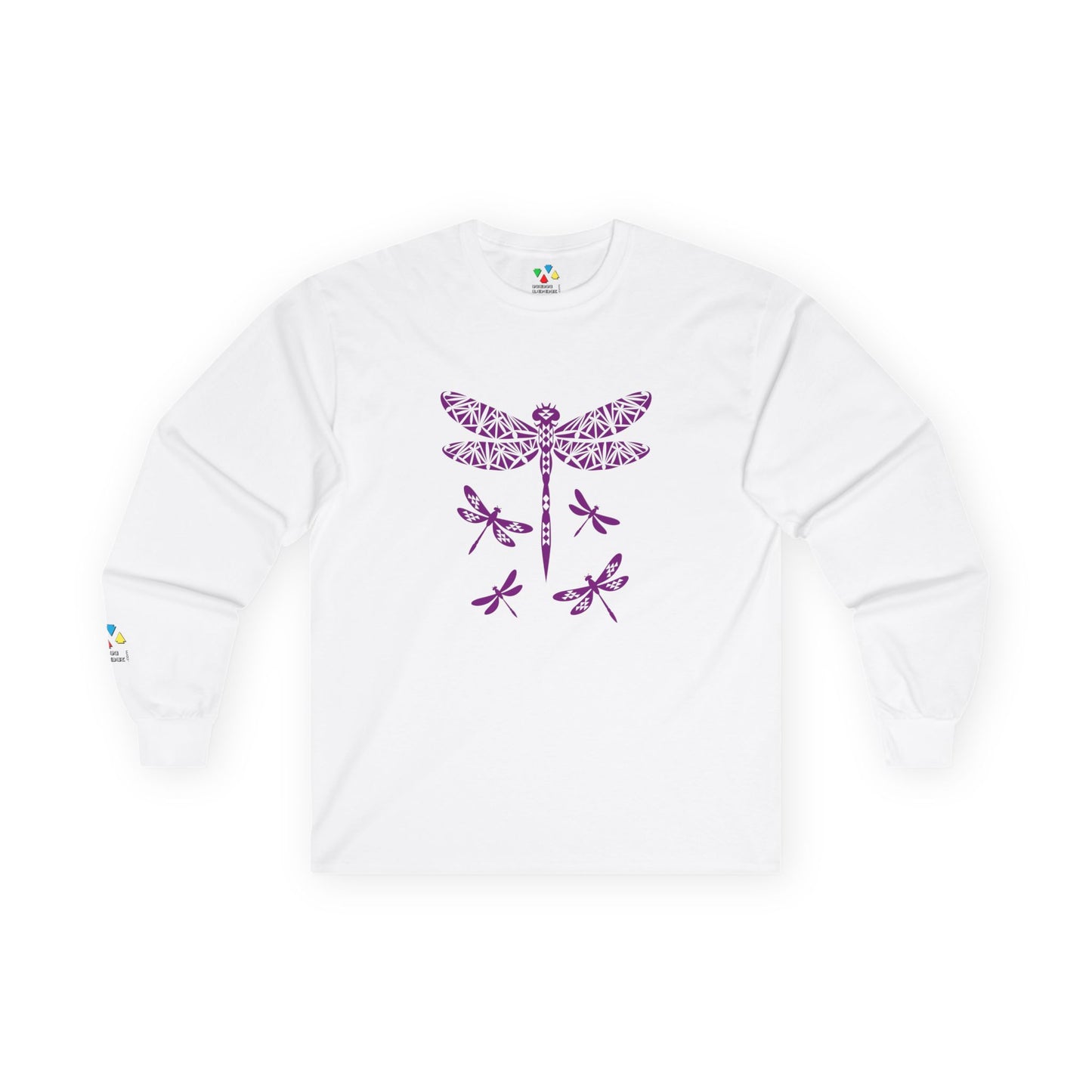 Native Dragonfly in Purple Unisex Long Sleeve Tee